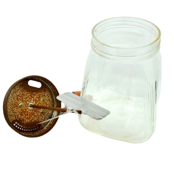 ANTIQUE USA~ "4 QT DAZEY No 4" Hand Crank Butter Churn~GLASS & RED CAST IRON - Picture 4 of 4